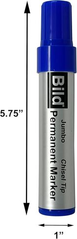 Bild Jumbo Permanent Markers, Chisel Tip, 4 Colors - Black, Red, Green, Blue - Waterproof Quick-Drying Ink, Extra Large Thick Wide Tip for Cardboard, Posters, Shipping Boxes (Black, Blue, Green, Red) in Saudi Arabia