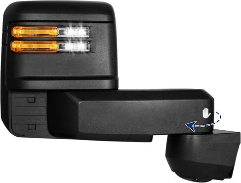 Passenger Side Towing Mirror Compatible with 2020-2025 Chevy Silverado GMC Sierra 2500HD 3500HD with Power Adjustment Mirror Heated Turn Signal & Running Light Puddle Lamp BSM Light- Black in Saudi Arabia