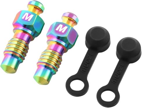 harayaa 2 Pieces Brake Bleed Screws Lightweight Titanium Alloy Hydraulic Caliper Bleeder with Rubber Easy Install Replacement Suitable for Mountain in Kuwait