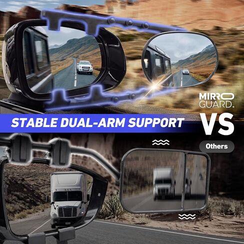 MirroMate Extended Towing Mirrors, Adjustable Clip-On Tow Mirror Extenders with Removable Flexible Extension Arm, Tool-Free Side Mirror Extensions for Trucks, SUVs, RVs, and Trailers in Saudi Arabia
