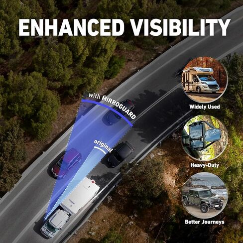 MirroMate Extended Towing Mirrors, Adjustable Clip-On Tow Mirror Extenders with Removable Flexible Extension Arm, Tool-Free Side Mirror Extensions for Trucks, SUVs, RVs, and Trailers in Saudi Arabia