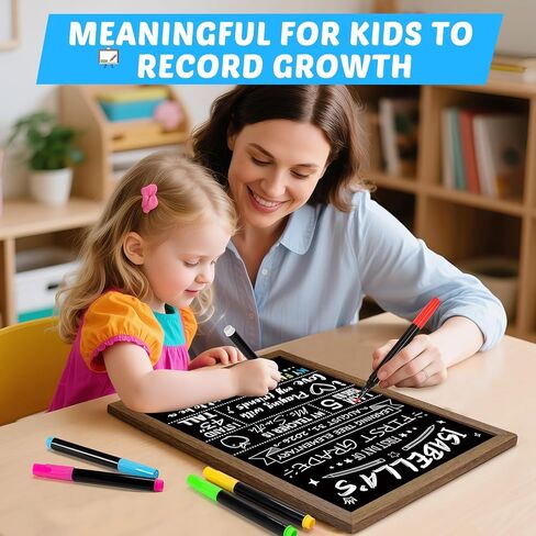 Back to School Chalkboard Sign for Kids, First & Last Day of School Board, Double-Sided Reusable Wooden Frame with 6 Chalk Markers, School Photo Prop Keepsake for Preschool Kindergarten (14x11) in Saudi Arabia