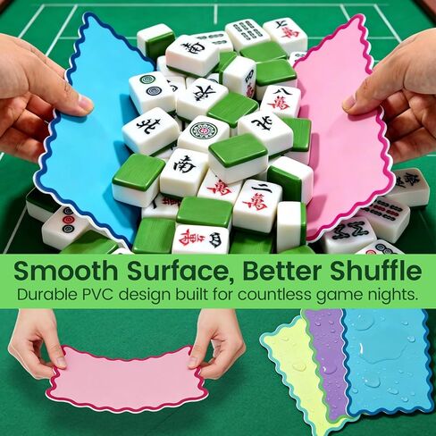8 قطع من Mahjong Shuffler، دليل بطاقة Mahjong Line Finder، بطاقة قراءة ملونة، حافة متموجة، هدية لعشاق Mahjong، ملحق ألعاب ممتعة. in Kuwait
