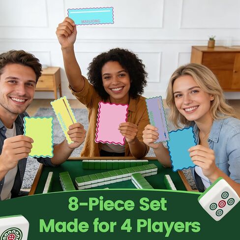 8 قطع من Mahjong Shuffler، دليل بطاقة Mahjong Line Finder، بطاقة قراءة ملونة، حافة متموجة، هدية لعشاق Mahjong، ملحق ألعاب ممتعة. in Kuwait