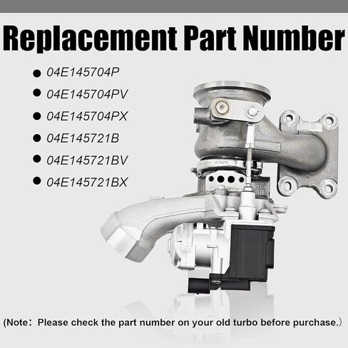 شاحن توربيني RHF3 متوافق مع Volkswagen Jetta 2016-2018، يناسب Audi A3 2014-2017، يناسب Seat Leon 2014-2018 1.4 TSI استبدال # 04E145721BX in Kuwait