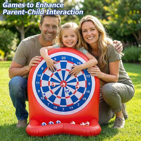 Inflatable Dart Toss Pool Floats - Dart Board Fun Water Games, Swimming Pool Toys, Beach Yard Outdoor Ball Play, Summer Party Pool Floats for Kids Ages 8–12, Indoor/Outdoor Play in Saudi Arabia