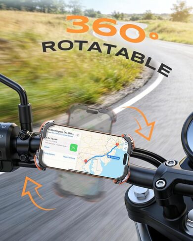 Zewdov 2026 حامل هاتف مضاد للاهتزاز للدراجات النارية مع مخفف الاهتزاز ومشبك تثبيت سريع، قبضة قوية وحامل هاتف مضاد للسقوط للدراجة/ATV/سكوتر، يناسب iPhone/Samsung 4.7-6.8" in Kuwait