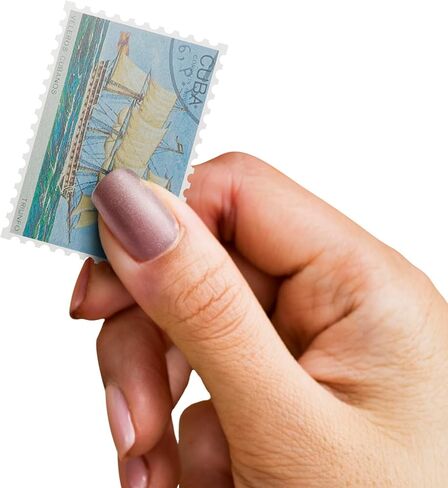 مجموعات IMPACTO - مجموعة 100 طوابع على شكل سفينة مع ألبوم متضمن (5.5 × 7 × 0.4 بوصة) | عزز مجموعتك من هواة جمع الطوابع باستخدام الطوابع البريدية الأصلية في ألبوم صغير الحجم وأنيق in Kuwait