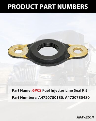 مجموعة أختام خط حاقن الوقود 6 قطع لمحركات ديترويت ديزل DD15 (Freightliner Cascadia، Western Star) - يستبدل OE # A4720780180 A4720780480 in Kuwait