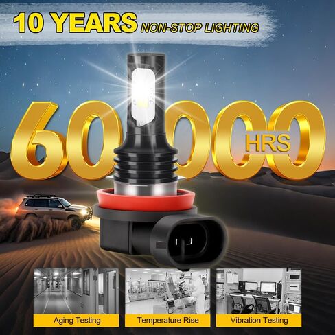 مصابيح كهربائية متوافقة مع 2005-2019 Nissan Frontier H11 مجموعة مصابيح الضباب 800% سطوع مع قابس مروحة التبريد N Play Pack of 2 in Kuwait
