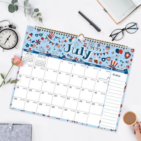 Calendar 2026-2027, 18 Monthly 2026-2027 Wall Calendar July 2026 - December 2027, 14.8" X 11.5", Calendar with Twin-Wire Binding, Hanging Hook, Blocks and Julian Dates (Seasonal Designs) in Saudi Arabia