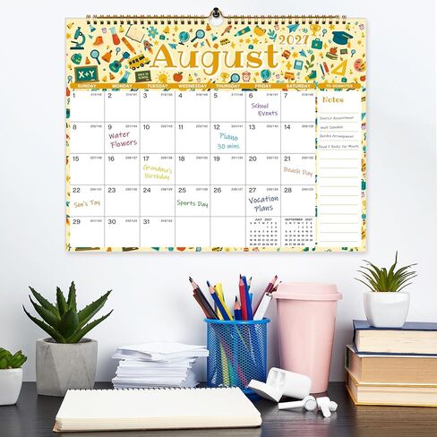 Calendar 2026-2027, 18 Monthly 2026-2027 Wall Calendar July 2026 - December 2027, 14.8" X 11.5", Calendar with Twin-Wire Binding, Hanging Hook, Blocks and Julian Dates (Seasonal Designs) in Saudi Arabia