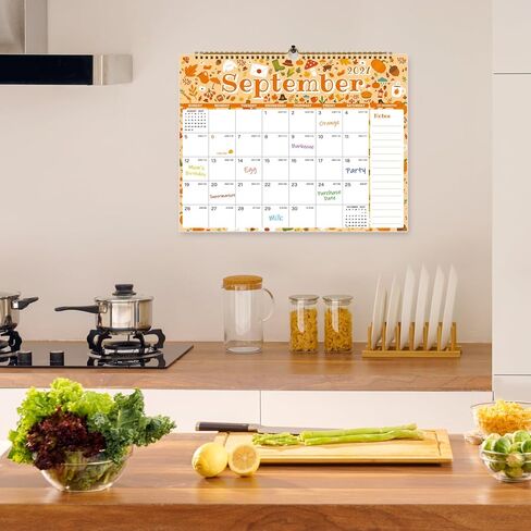 Calendar 2026-2027, 18 Monthly 2026-2027 Wall Calendar July 2026 - December 2027, 14.8" X 11.5", Calendar with Twin-Wire Binding, Hanging Hook, Blocks and Julian Dates (Seasonal Designs) in Saudi Arabia