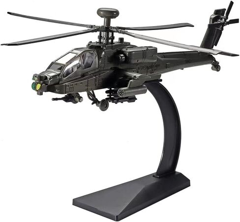 AH-64 نموذج طائرة هليكوبتر للبالغين، طائرة هليكوبتر هجومية عسكرية من سبيكة بمقياس 1/64 مع ضوء وصوت، مناسبة لمحبي الجيش للتجميع والهدايا in Kuwait