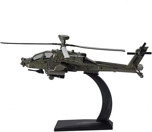 AH-64 نموذج طائرة هليكوبتر للبالغين، طائرة هليكوبتر هجومية عسكرية من سبيكة بمقياس 1/64 مع ضوء وصوت، مناسبة لمحبي الجيش للتجميع والهدايا in Kuwait