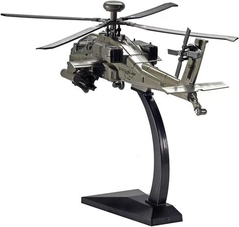 AH-64 نموذج طائرة هليكوبتر للبالغين، طائرة هليكوبتر هجومية عسكرية من سبيكة بمقياس 1/64 مع ضوء وصوت، مناسبة لمحبي الجيش للتجميع والهدايا in Kuwait