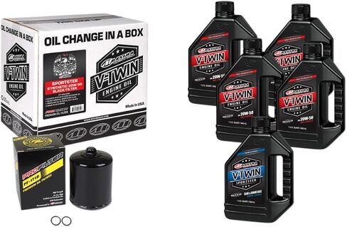 Maxima Racing Oil Complete 3-Hole Oil Change Kit for 1984-2024 Harley-Davidson Models, 2017-Up Harley M8, Black Oil Filter in Saudi Arabia