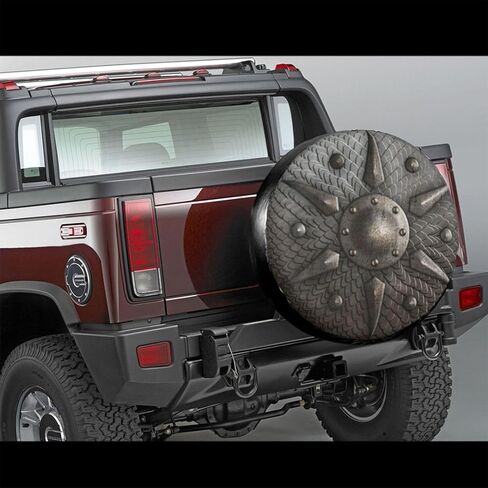 Spare Tire Covers for Trailers,Round Shield Scales Wheel Protectors Waterproof Sun Protection Universal Fit for Trailers Rv SUV Truck Camper Travel Trailer Accessories,15 inch in Saudi Arabia