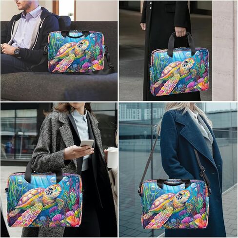 16 Inch Laptop Bag Pink Flowers Watercolor for Women Men Waterproof Computer Carrying Case Handbag Shoulder Briefcase in Saudi Arabia