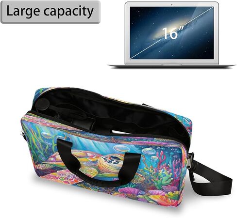 16 Inch Laptop Bag Pink Flowers Watercolor for Women Men Waterproof Computer Carrying Case Handbag Shoulder Briefcase in Saudi Arabia