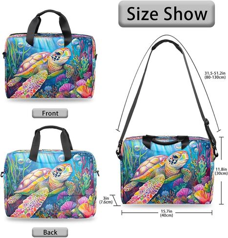 16 Inch Laptop Bag Pink Flowers Watercolor for Women Men Waterproof Computer Carrying Case Handbag Shoulder Briefcase in Saudi Arabia