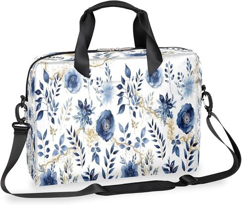 16 Inch Laptop Bag Pink Flowers Watercolor for Women Men Waterproof Computer Carrying Case Handbag Shoulder Briefcase in Saudi Arabia