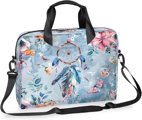 16 Inch Laptop Bag Pink Flowers Watercolor for Women Men Waterproof Computer Carrying Case Handbag Shoulder Briefcase in Saudi Arabia