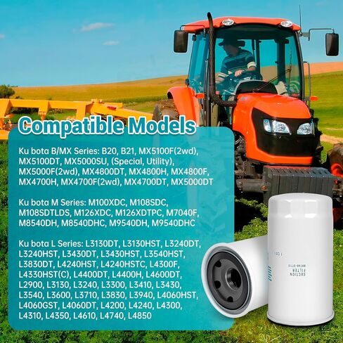 HHTA0-37710 Hydraulic Filter, Compatible with Ku bota B L M MX Series Compact Tractor B20 B21 L2900 L3130 M100XDC MX5100DT MX5000SU, Replace BT8488 33960-82630 2 Pack in Saudi Arabia