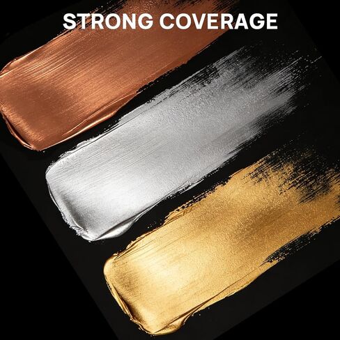 ABEIER Metallic Acrylic Paint Set - 3 Colors (Gold, Silver, Copper) 25.35 fl oz/750ml, High-Gloss Paint for Metal, Wood, Canvas & Crafts, Non-Toxic Reflective Metallic Paint for Beginners Artists in Saudi Arabia