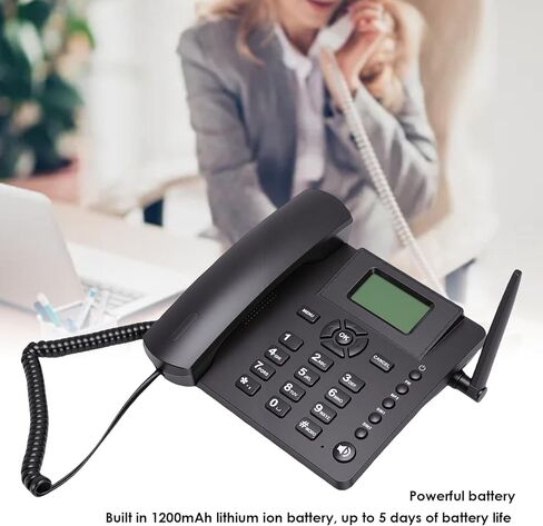 ASHATA Wireless Quadband GSM Classic Desk Telephone, Dual SIM Card 2G Fixed Cordless Phone, 850MHz 900MHz 1800MHz 1900MHz, with Antenna Radio Alarm Clock in Saudi Arabia