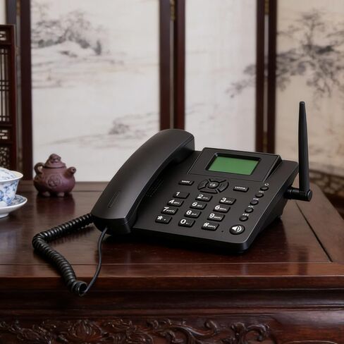ASHATA Wireless Quadband GSM Classic Desk Telephone, Dual SIM Card 2G Fixed Cordless Phone, 850MHz 900MHz 1800MHz 1900MHz, with Antenna Radio Alarm Clock in Saudi Arabia