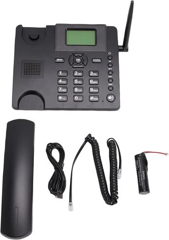 ASHATA Wireless Quadband GSM Classic Desk Telephone, Dual SIM Card 2G Fixed Cordless Phone, 850MHz 900MHz 1800MHz 1900MHz, with Antenna Radio Alarm Clock in Saudi Arabia