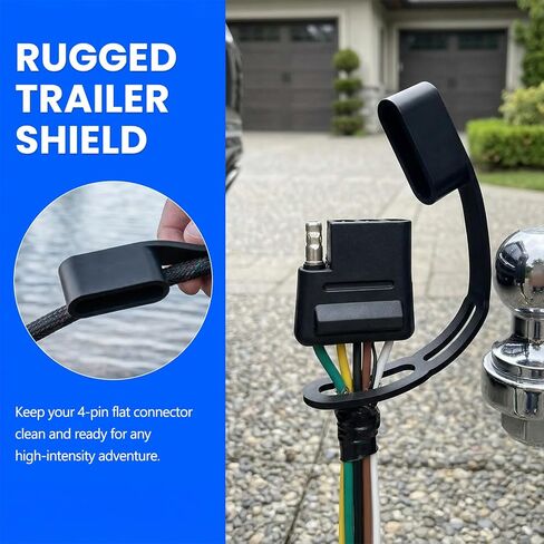 4PCS 4-Pin Flat Trailer Wiring Harness Connector Dust Covers, Dustproof 4-Way Vehicle Side Wire Plug Cap, Waterproof PVC Wiring Harness Connector Protector for Trailers RVs Trucks in Saudi Arabia