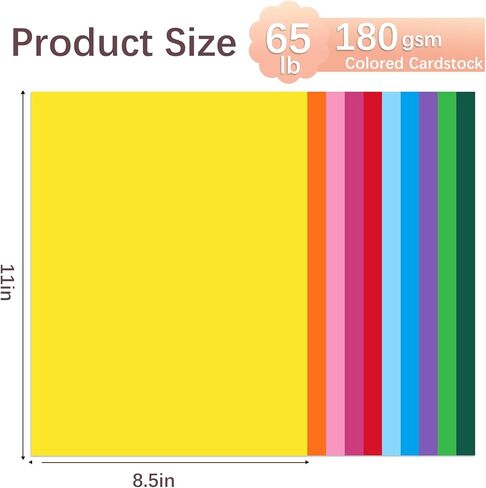 Colored Cardstock 40 Pack, Mixed 10 Assorted Colors 180gsm/65lb Card Stock Paper 8.5 x 11 Card Stock Colored, Colorful Cardstock Paper for Crafting, Christmas DIY Card Making, Scrapbooking in Saudi Arabia