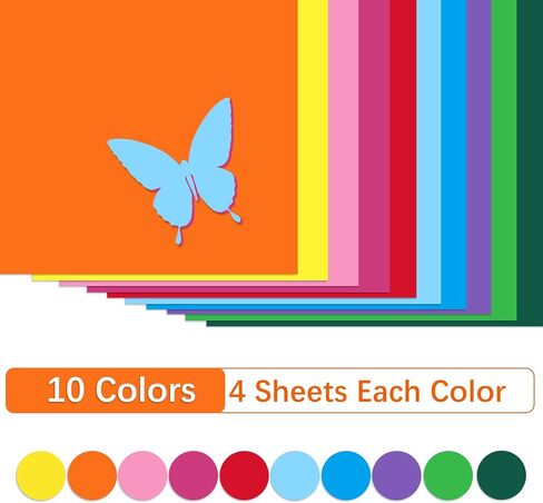 Colored Cardstock 40 Pack, Mixed 10 Assorted Colors 180gsm/65lb Card Stock Paper 8.5 x 11 Card Stock Colored, Colorful Cardstock Paper for Crafting, Christmas DIY Card Making, Scrapbooking in Saudi Arabia