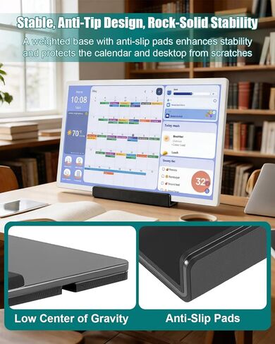 Metal Desktop Stand Fits for Skylight Calendar Max 27In Electronic Calendar, Heavy-Duty Desk Mount for Digital Calendar Display, Anti-Tip Holder with Non-Slip Pads, Stable for Kitchen Office & Home in Saudi Arabia