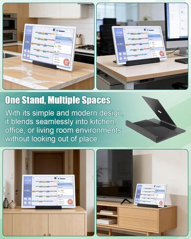 Metal Desktop Stand Fits for Skylight Calendar Max 27In Electronic Calendar, Heavy-Duty Desk Mount for Digital Calendar Display, Anti-Tip Holder with Non-Slip Pads, Stable for Kitchen Office & Home in Saudi Arabia