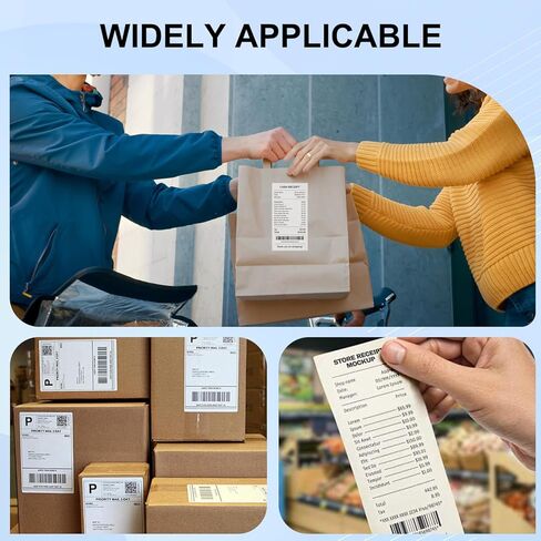 6 Pack Sticky Thermal Receipt Paper Rolls (80mm) 3 1/8" x 170' Compatible with Epson TM-L90, TM-L90ii, Star TSP654IIsk and Other Liner Free Label Printers. Works with Toast POS Systems. in Saudi Arabia
