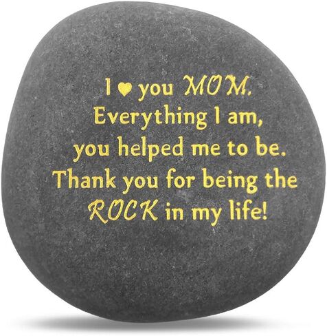 Unique Gift for Mom - Thank You for Being My Rock, Valentines Mothers day Christmas Birthday Gifts for Mother from Daughter Son, Novelty Keepsake Paperweight Stone Engraved Rock with Sentiment Words in Saudi Arabia