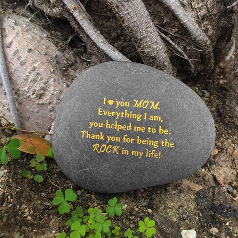 Unique Gift for Mom - Thank You for Being My Rock, Valentines Mothers day Christmas Birthday Gifts for Mother from Daughter Son, Novelty Keepsake Paperweight Stone Engraved Rock with Sentiment Words in Saudi Arabia