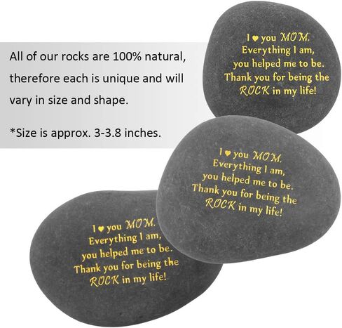 Unique Gift for Mom - Thank You for Being My Rock, Valentines Mothers day Christmas Birthday Gifts for Mother from Daughter Son, Novelty Keepsake Paperweight Stone Engraved Rock with Sentiment Words in Saudi Arabia