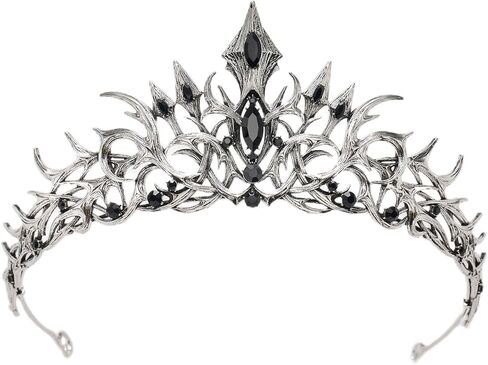 SWEETV Halloween Crown-Vines of the Underworld, Black Crown Tiara for Women, Goth Vintage Queen Baroque Crown for Girls, Gothic Headband Hair Accessories for Costume Party Prom in Saudi Arabia