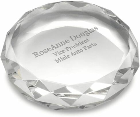 Executive Gift Shoppe | Peronalized Premier Crystal Round Paper Weight with Custom Engraving in Saudi Arabia