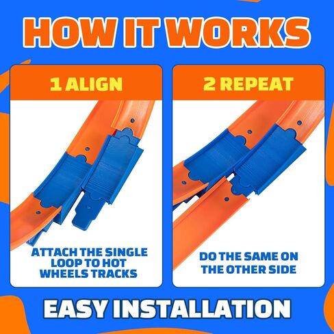 Single Loop Track Addition Compatible with Hot Wheels Loop – Action-Enhancing Track Loop Accessory for 1:64 Toy Cars, Expand Your Racing Course in Saudi Arabia