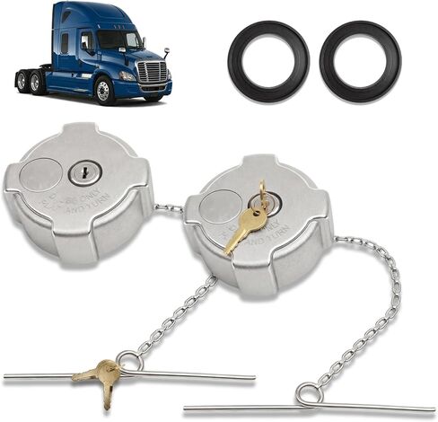 2-Pack 3 "أنثى 1/4 غطاء خزان وقود الديزل بقفل الدوران متوافق مع Freightliner Century 113 Cascadia 125 Columbia 120 يستبدل 03-37017-000 600148 03-37017-002 572.1018 in Kuwait