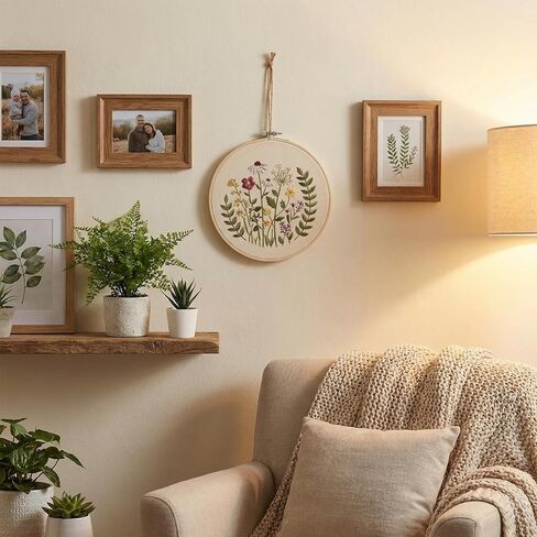 shuielai 3 Pieces 8 Inch Bamboo Embroidery Hoops, Circle Cross Stitch Hoop Ring Set for Embroidery Craft Projects in Saudi Arabia