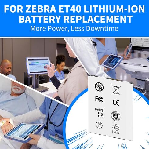 7600mAh BT-000456 Battery for Zebra ET40 ET45 ET40AA ET40-HC ET45-HC ET4X BTRY-ET4X-10IN1-01 High-Capacity Barcode Scanner Replacement Battery (1pcs) in Saudi Arabia