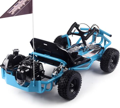 MotoTec 52cc Sandman Go Kart، تعمل بالغاز، سرعة قصوى 32 ميل في الساعة، إطارات 9.5 بوصة، أزرق in Kuwait
