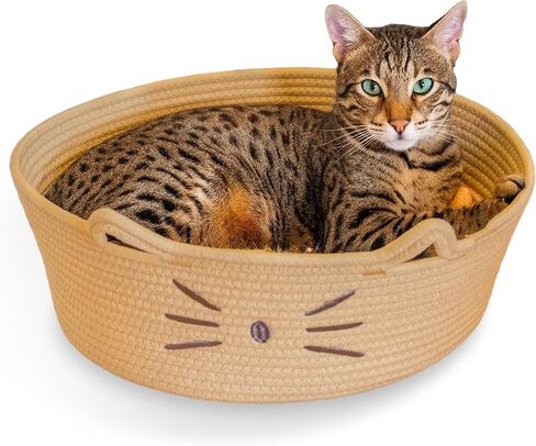 Catstages Purrfect Petals Washable Flower Shaped Round Cat Bed for Indoor Cats, Plush, White in Saudi Arabia