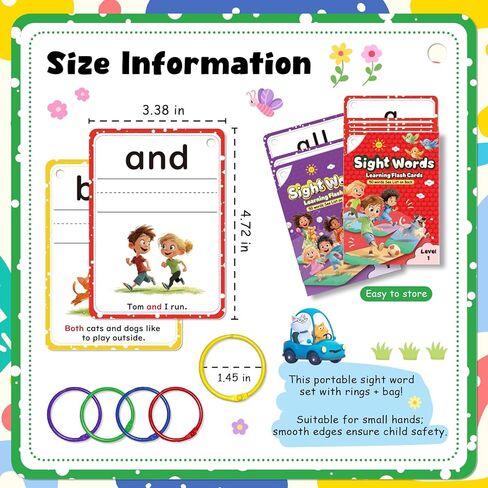 Sight Words Flash Cards Kindergarten, Flash Cards for Kids Ages 4-8, 250 Dolch Sight Word Writing Reading Spelling Games for Kindergarten Reading Books and Homeschool in Saudi Arabia